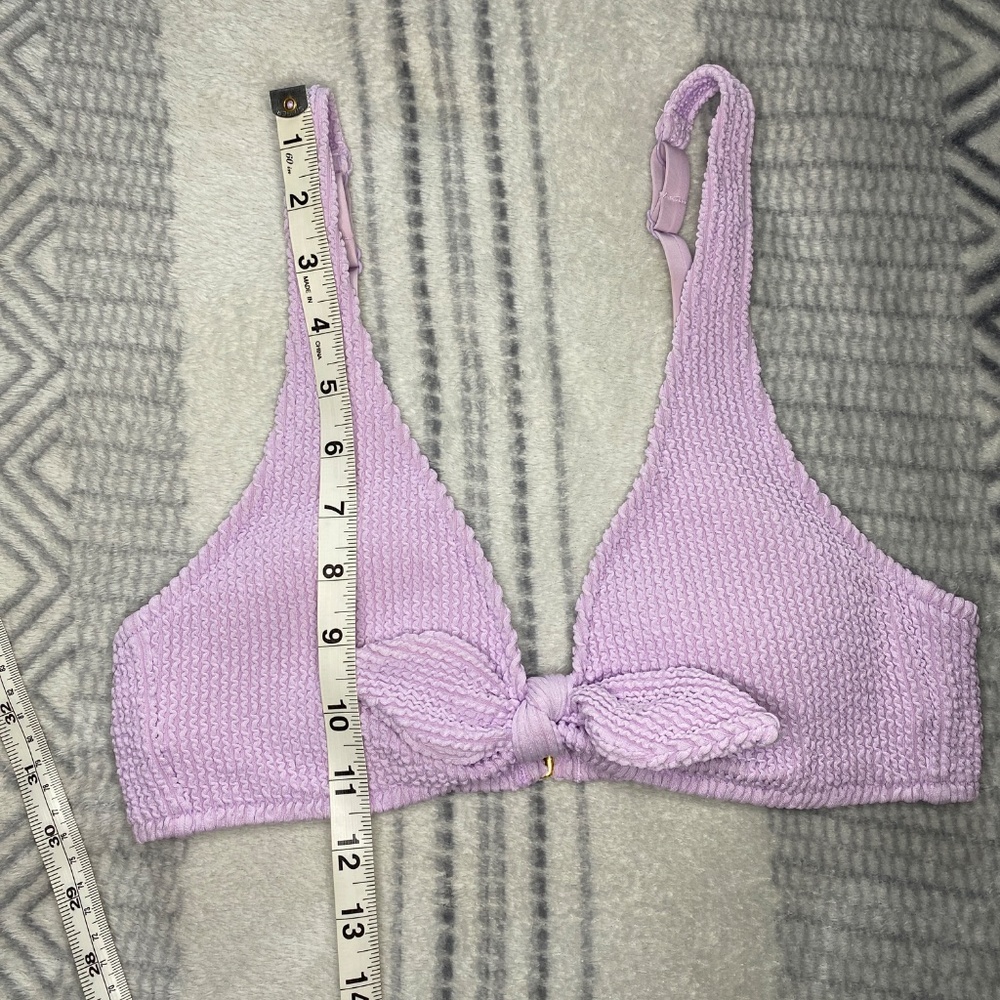 Lively Ruched Plunge Bralette & High Waist Swimsuit Bikini Lilac Size M NWOT - Picture 11 of 16